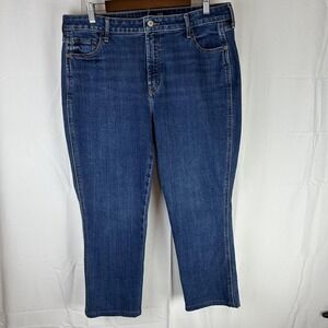 Old Navy Jeans Womens 16 Blue High Rise‎ Vintage Cropped Flare Stretch Denim